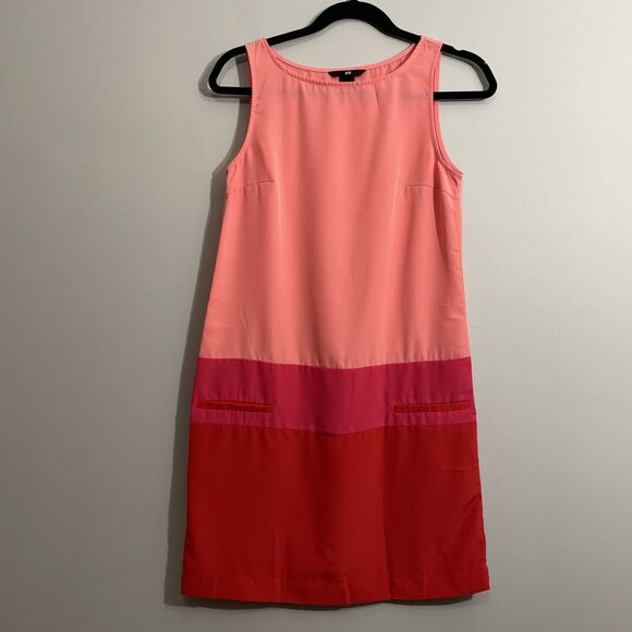 H&M Dresses & Skirts - H&M Women’s Colorblock Sleeveless Shift Dress Size 4 Faux Pockets Casual